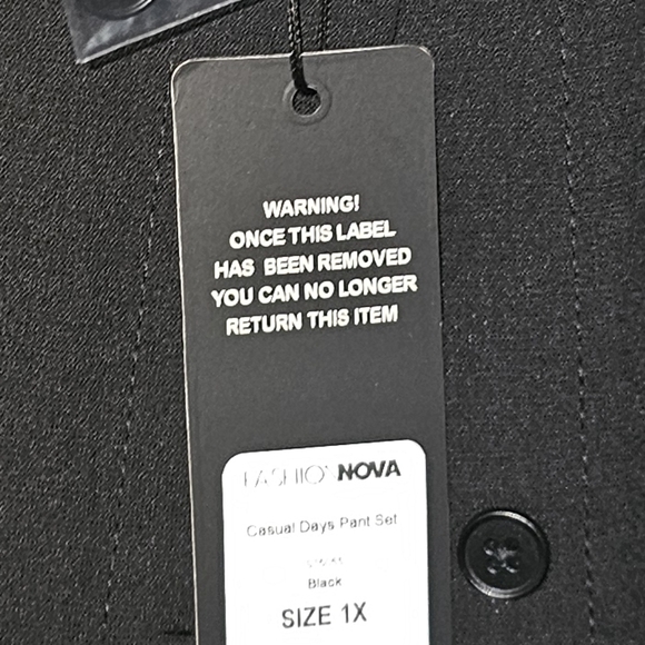 Plus Size Causal Days Black Oversized Pant Set SZ 1X - Picture 2 of 4